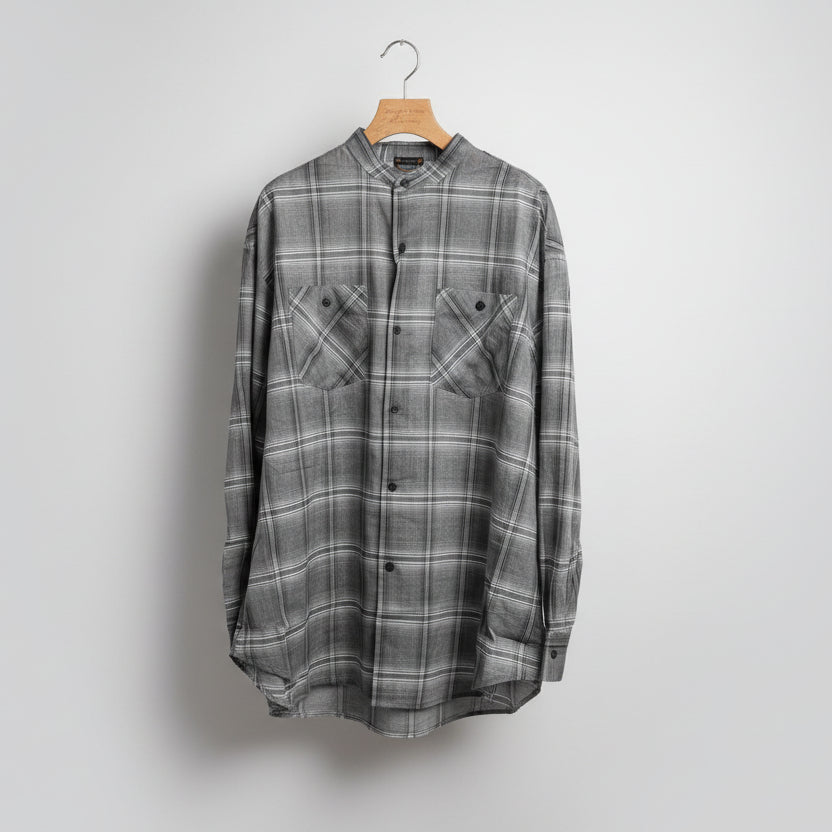 【KHA:KI】SHEER CHECK OVER SHIRTS - Champdelarose