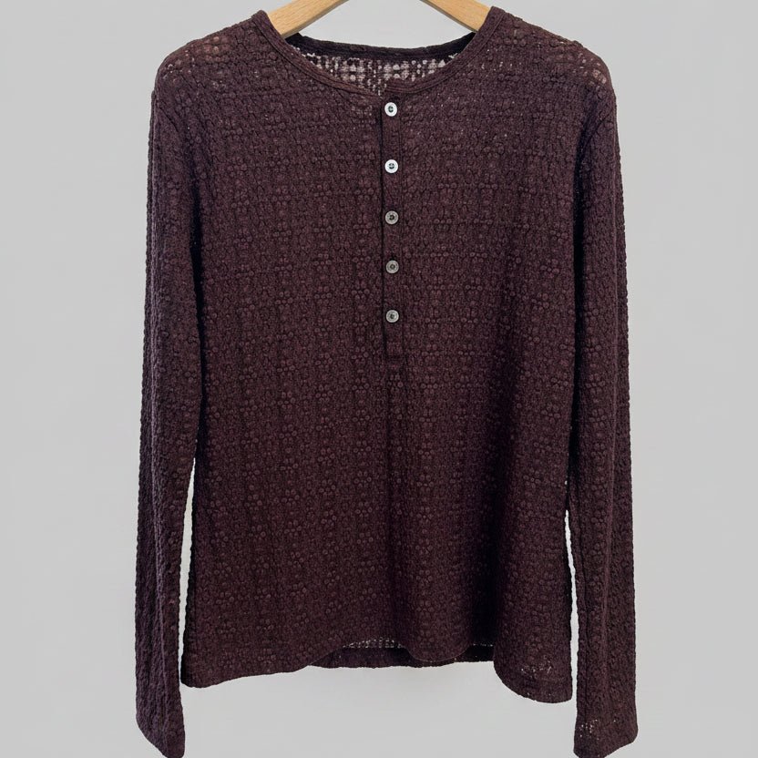 【LE MELANGE】ラッセルレースヘンリーネックプルオーバー - Champdelarose