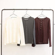 【LE MELANGE 2026 Autumn】ラッセルレースヘンリーネックプルオーバー - Champdelarose