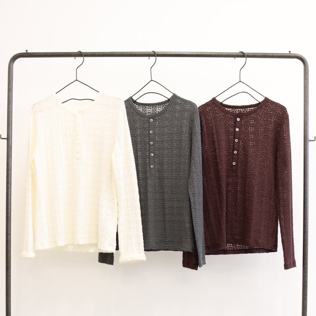【LE MELANGE 2026 Autumn】ラッセルレースヘンリーネックプルオーバー - Champdelarose