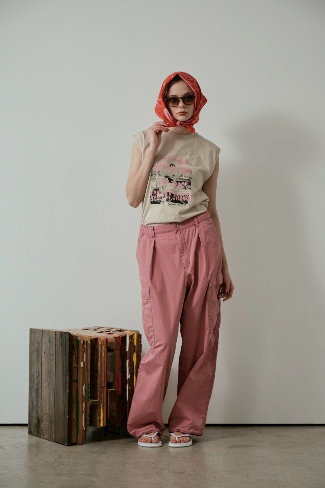 【LE MELANGE 2026 SUMMER】コットンカーゴパンツ - Champdelarose