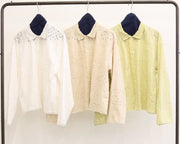 【LE MELANGE 2026 Winter】コットンリネン刺繍シャツ - 12月下旬頃発送 - Champdelarose