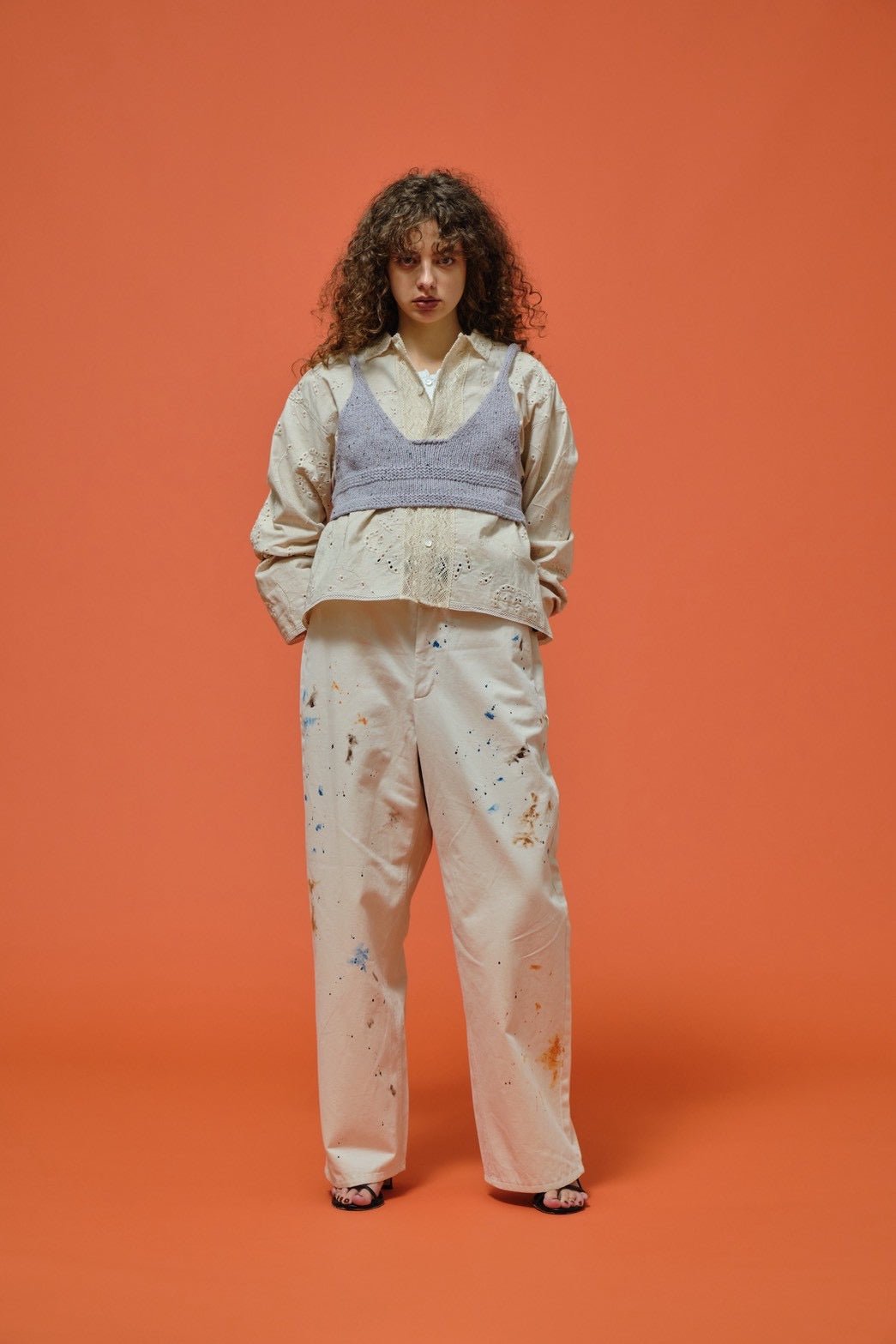 【LE MELANGE 2026 Winter】コットンリネン刺繍シャツ - 12月下旬頃発送 - Champdelarose