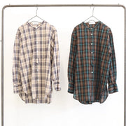 【LE MELANGE 2027 SPRING】マドラスチェックバンドカラーシャツ - 2月下旬頃発送 - Champdelarose