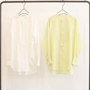 【LE MELANGE 2027 SPRING】ストライプドビーバンドカラーシャツ - 2月下旬頃発送 - Champdelarose
