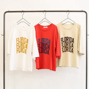 【LE MELANGE 2027 SPRING】ロゴプリント6分袖Tシャツ - 3月上旬頃発送 - Champdelarose
