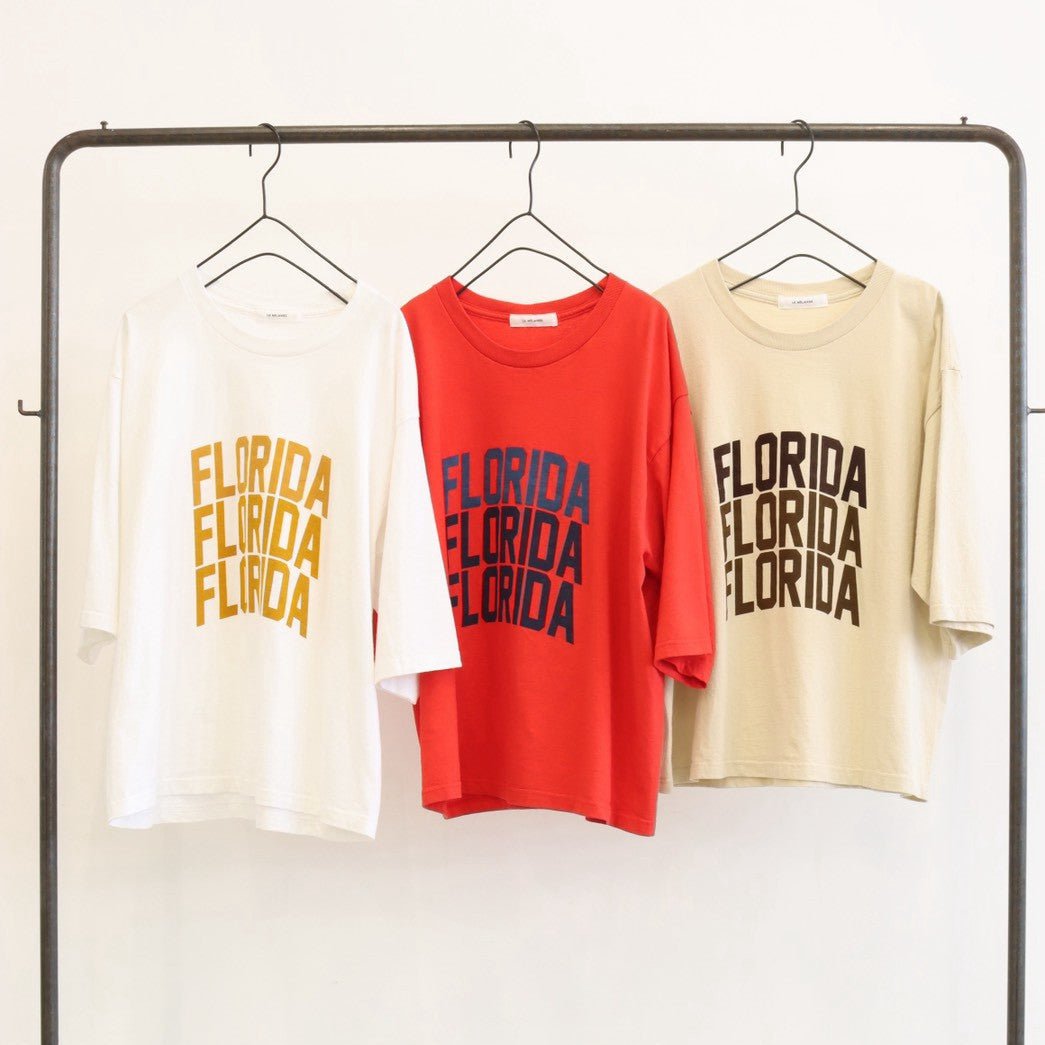 【LE MELANGE 2027 SPRING】ロゴプリント6分袖Tシャツ - 3月上旬頃発送 - Champdelarose