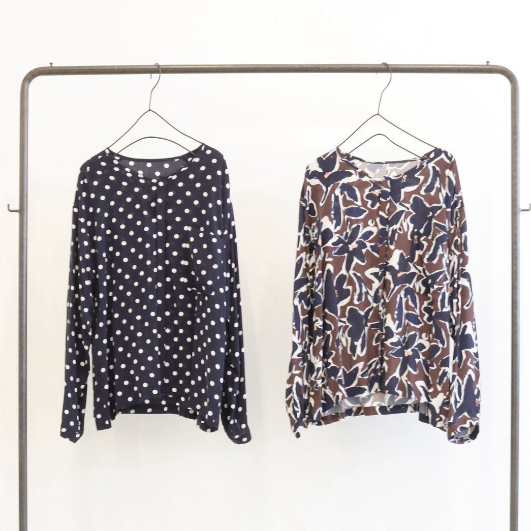 【LE MELANGE 2027 SPRING】IPEKERプリントノーカラーシャツ - 2月上旬頃発送 - Champdelarose