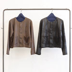 【LE MELANGE 2027 SPRING】レザーライククルーネックJK - 2月中旬頃発送 - Champdelarose