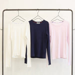 【LE MELANGE 2027 SPRING】コットンテンセルクルーネックロンT - 2月上旬頃発送 - Champdelarose