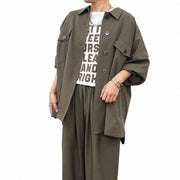 【siro de labonte 2027 SS】shirt jacket(stretch linen like twill) - 2月中旬頃発送