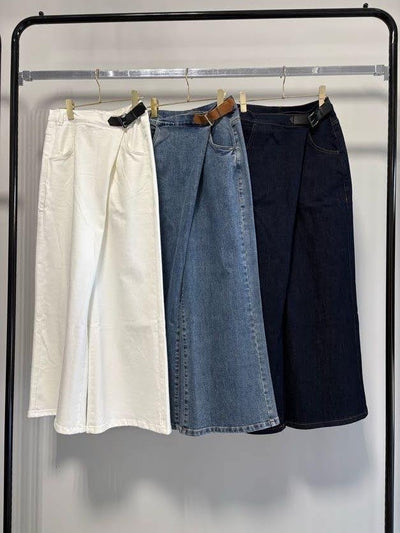 【MARGAUX VINTAGE 2027 PS】バックルデニムパンツ - 1月下旬頃発送