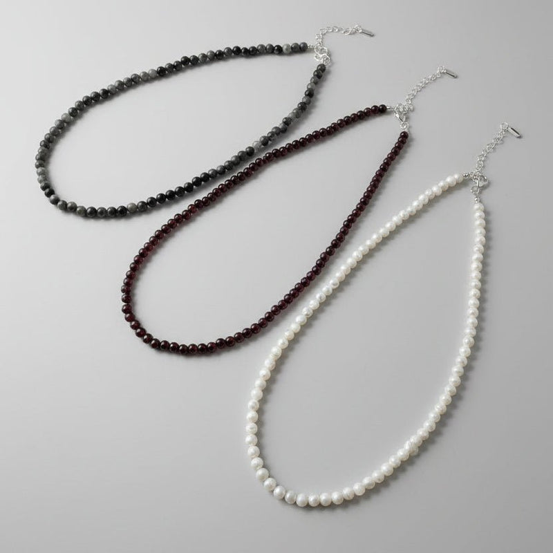 【MAKIYORI select】 Natural stone necklace - Champdelarose