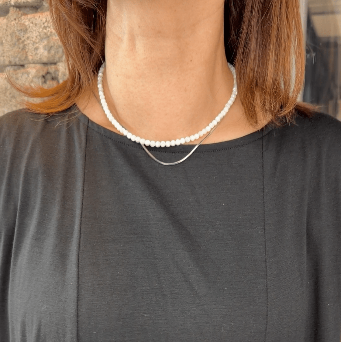 【MAKIYORI select】 Natural stone necklace - Champdelarose