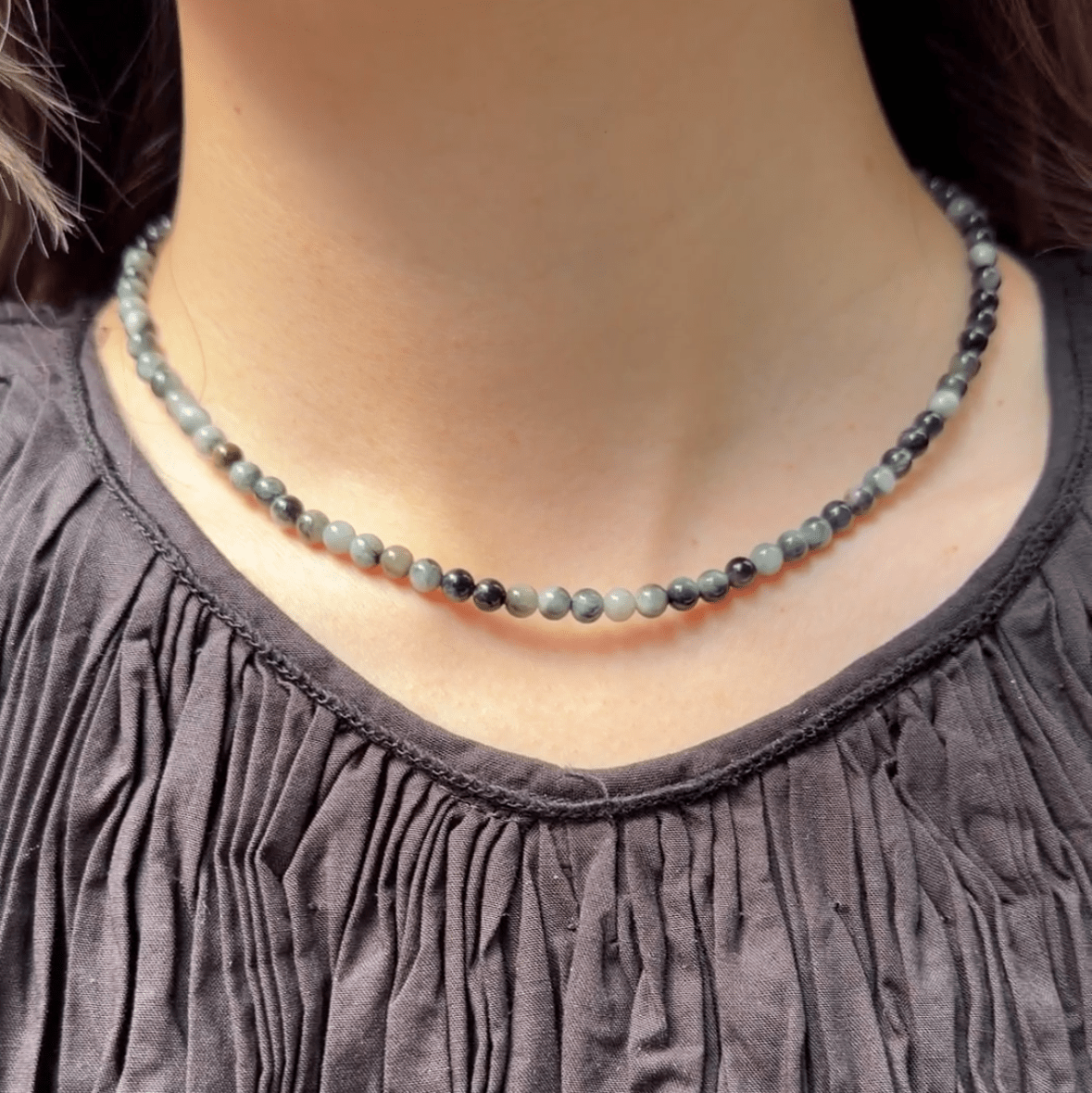 【MAKIYORI select】 Natural stone necklace - Champdelarose