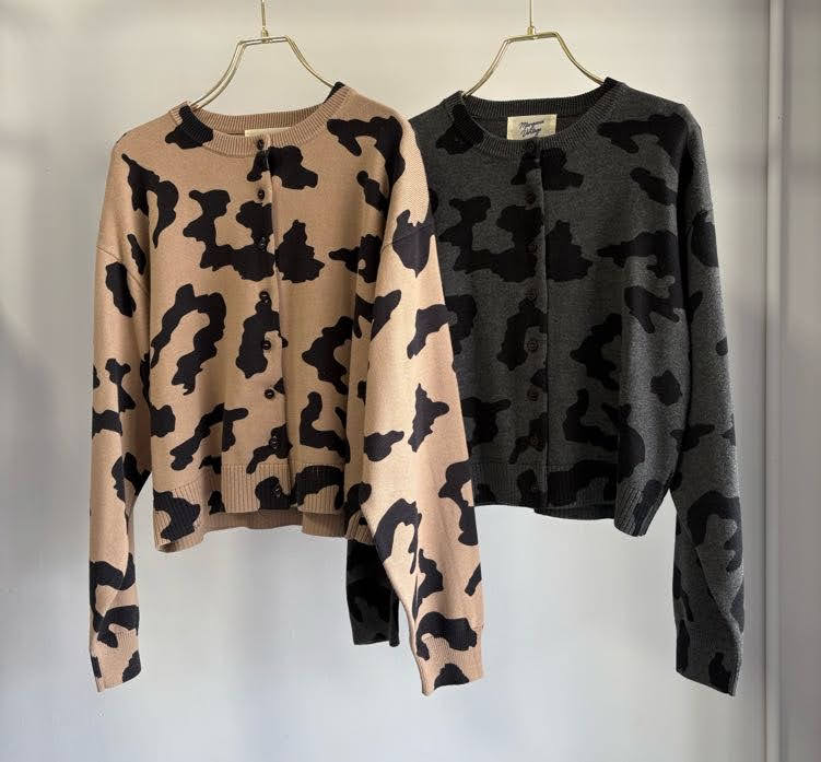 【MARGAUX 2026 FALL】レオパードプリントカーディガン - Champdelarose