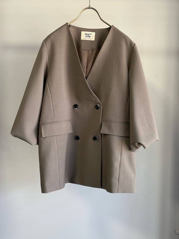 【MARGAUX 2026 FALL】バルーンスリーブノーカラーJK - Champdelarose