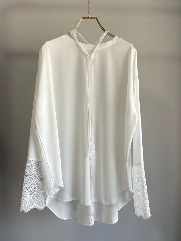 【MARGAUX 2026 FALL】シアーロンTEE カフスレース - Champdelarose