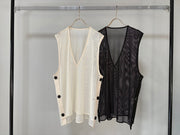 【MARGAUX 2026 SS】メッシュサイドボタンベスト - Champdelarose