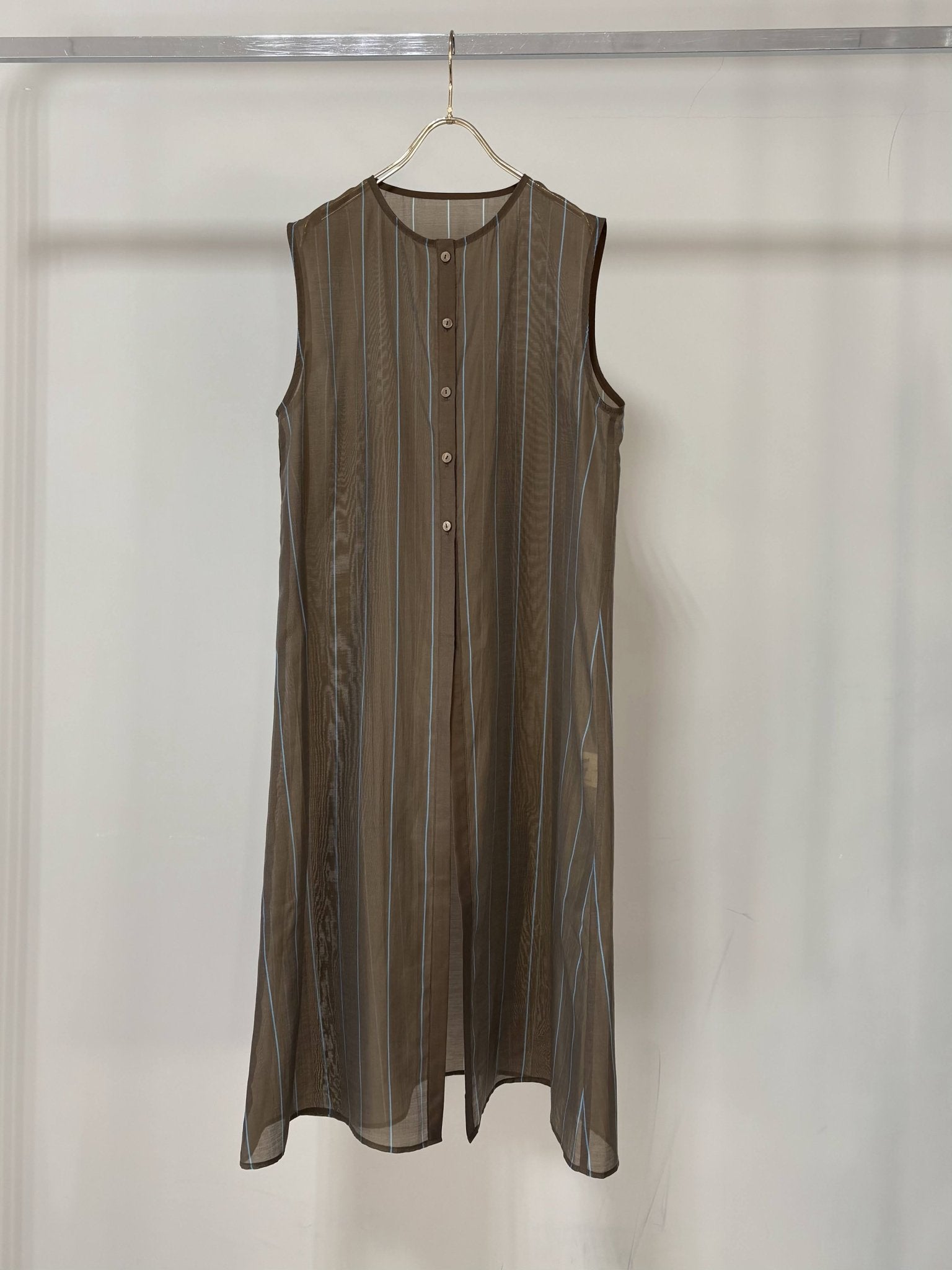 【MARGAUX 2026 SS】シアーストライプノースリーブPO - Champdelarose