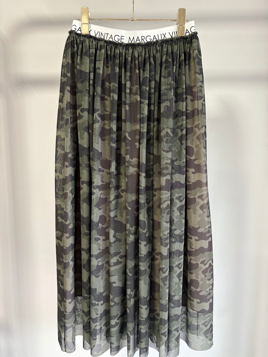【MARGAUX VINTAGE 2026 PRE SPRING】カモフラチュールスカート - Champdelarose