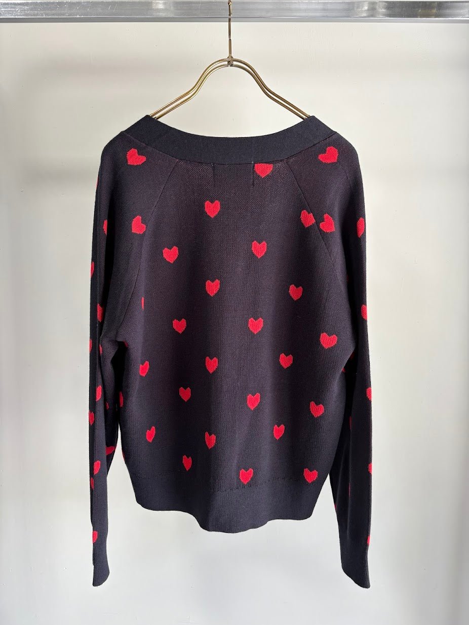 【MARGAUX VINTAGE 2026 PRE SPRING】ハート柄Vネックカーディガン - Champdelarose