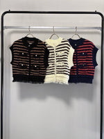 【MARGAUX VINTAGE 2027 PS】ボーダーシャネルニットベスト - 2月中旬頃発送 - Champdelarose