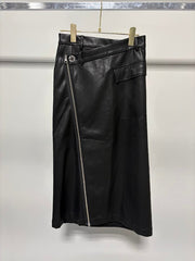 【MARUGAUX 2026 AW】レザーラップスカート - 10月下旬頃発送 - Champdelarose