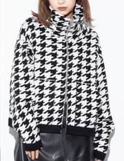 【MARUGAUX 2026 AW】千鳥柄ニットZIPカーディガン - 10月下旬頃発送 - Champdelarose