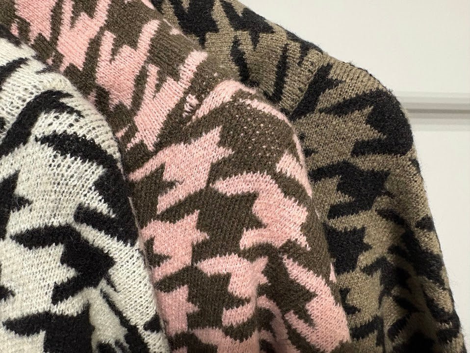 【MARUGAUX 2026 AW】千鳥柄ニットZIPカーディガン - 10月下旬頃発送 - Champdelarose