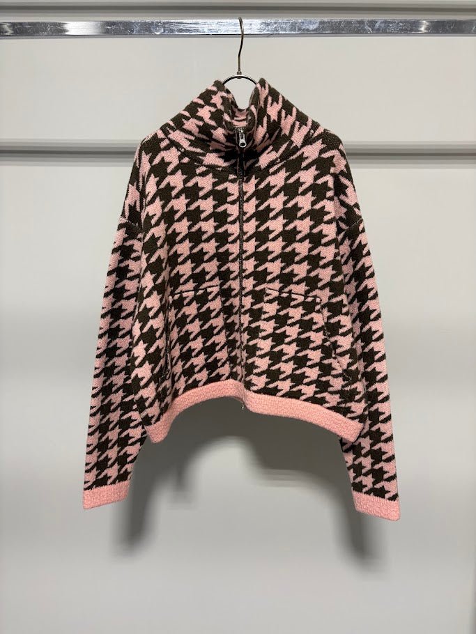 【MARUGAUX 2026 AW】千鳥柄ニットZIPカーディガン - 10月下旬頃発送 - Champdelarose