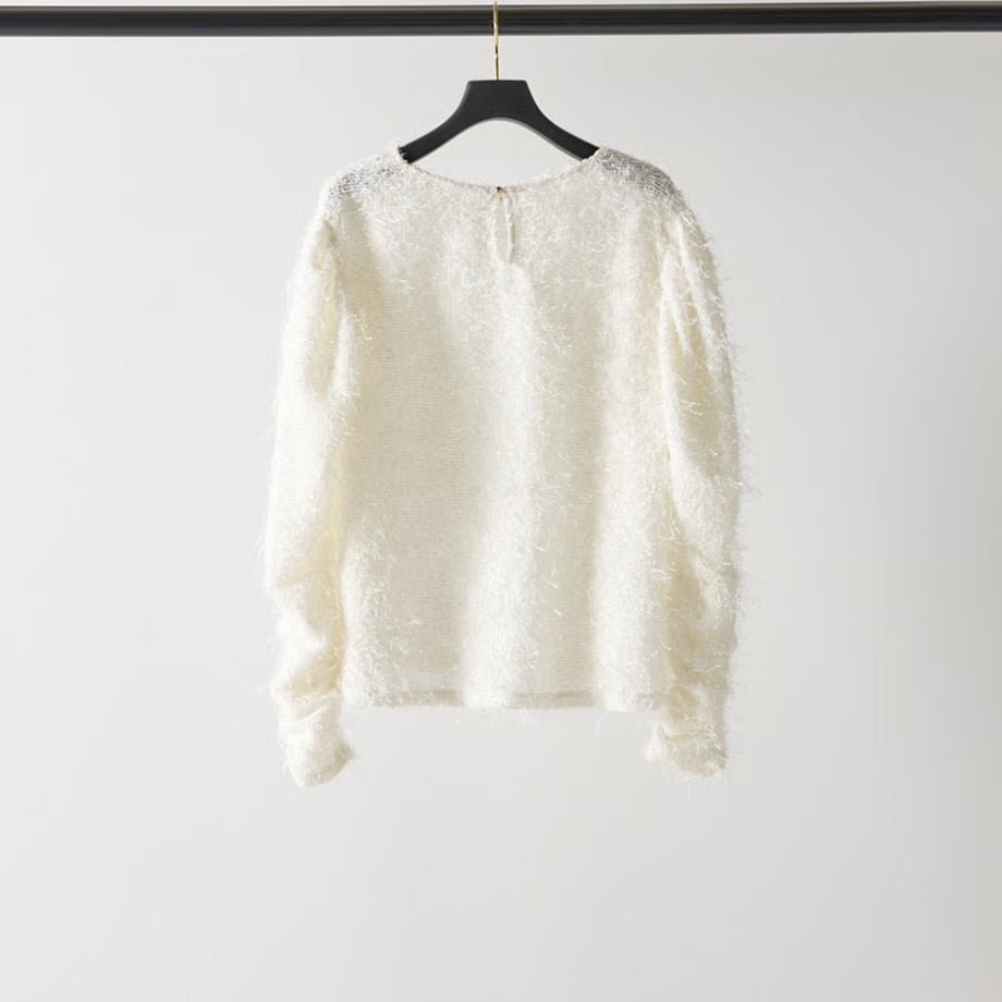 【MEWL 2025 AUTUMN】シアーツイードパフスリーブTOPS - Champdelarose