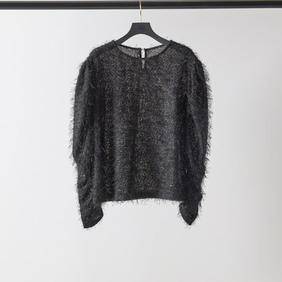 【MEWL 2025 AUTUMN】シアーツイードパフスリーブTOPS - Champdelarose