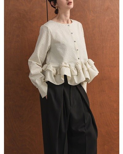 【Mewl 2026 AUTUMN】チェックペプラムフリルBL - Champdelarose