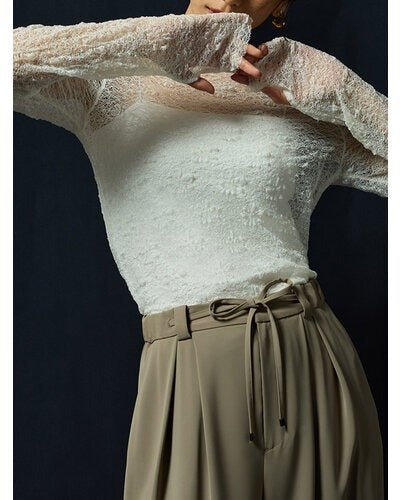 【Mewl 2026 AUTUMN】レースロングスリーブTOPS - Champdelarose