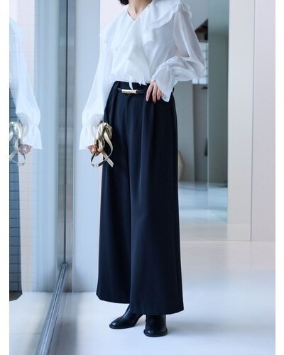 【Mewl 2026 PRE SPRING】ベルト付タックワイドPT - Champdelarose
