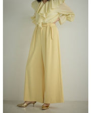 【Mewl 2026 PRE SPRING】ベルト付タックワイドPT - Champdelarose