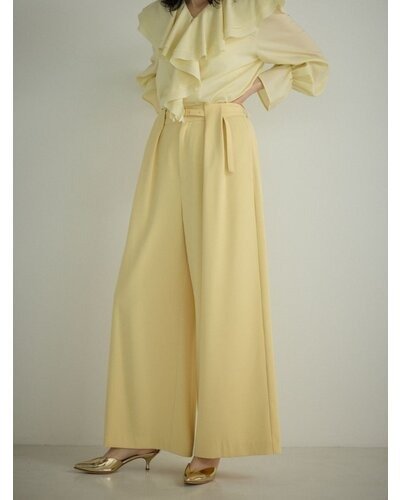 【Mewl 2026 PRE SPRING】ベルト付タックワイドPT - Champdelarose