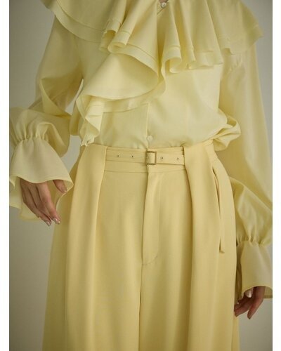 【Mewl 2026 PRE SPRING】ベルト付タックワイドPT - Champdelarose