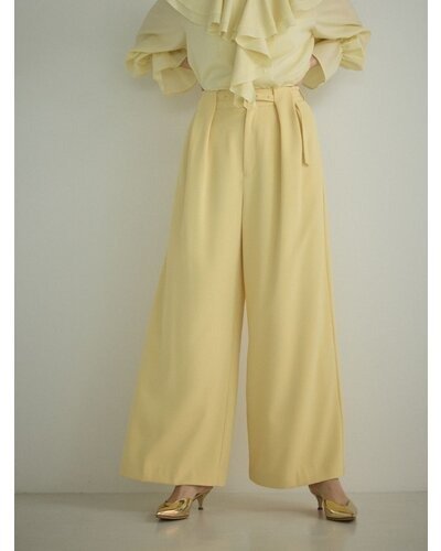 【Mewl 2026 PRE SPRING】ベルト付タックワイドPT - Champdelarose
