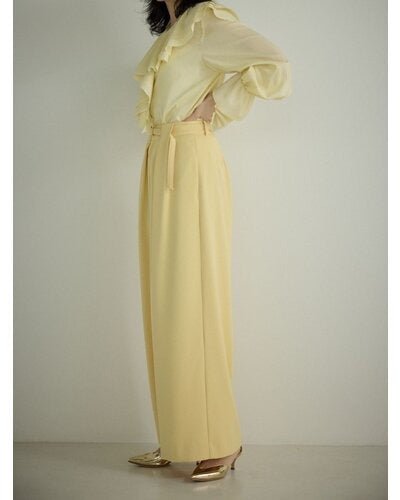 【Mewl 2026 PRE SPRING】ベルト付タックワイドPT - Champdelarose