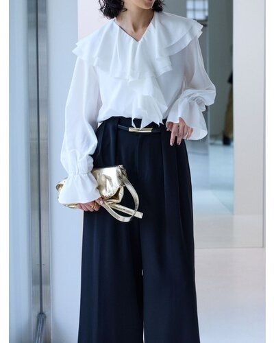 【Mewl 2026 PRE SPRING】ベルト付タックワイドPT - Champdelarose