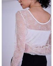【Mewl 2026 PRE SPRING】レースロングスリーブTOPS - Champdelarose