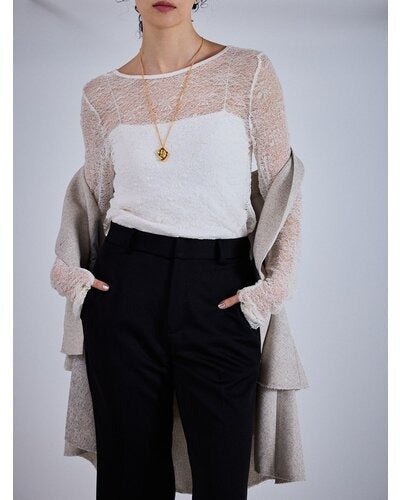 【Mewl 2026 PRE SPRING】レースロングスリーブTOPS - Champdelarose