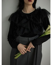 【Mewl 2026 PRE SPRING】マルチWAYチュールフリルTOPS - Champdelarose