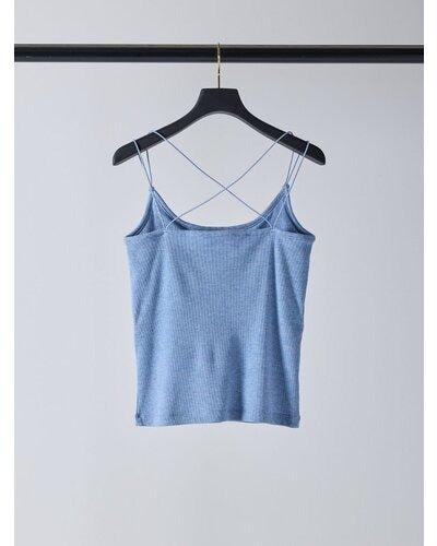 【Mewl 2026 SPRING】ラメリブカップ付きキャミ - Champdelarose