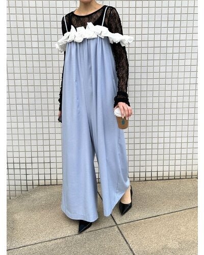 【Mewl 2026 SPRING】バブルフリルサロペット - Champdelarose
