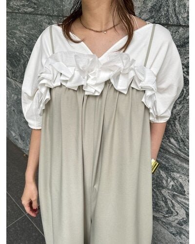【Mewl 2026 SPRING】バブルフリルサロペット - Champdelarose