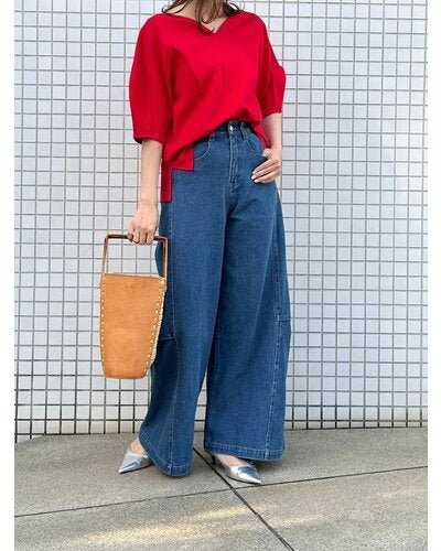 【Mewl 2026 SPRING】スーパーワイドデニム - Champdelarose