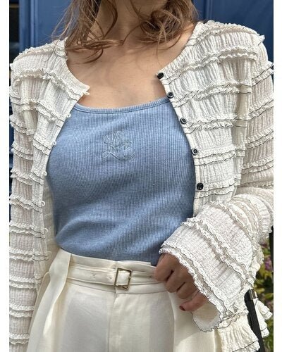 【Mewl 2026 SPRING】ラメリブカップ付きキャミ - Champdelarose